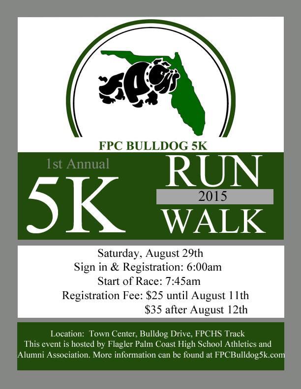 FPCHS's tweet image. Register today for the Bulldog 5k at fpcbulldog5k.com @PCObserver @DBNJSports @FlaglerSchools @FPC_Cheer