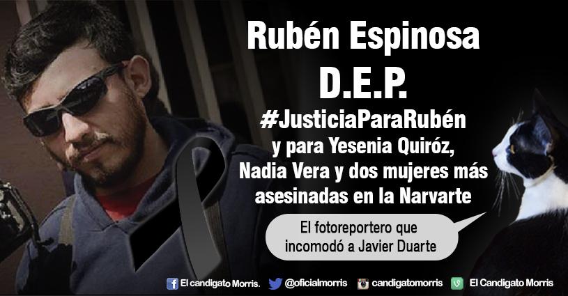 Oficialmorris's tweet photo. #JusticiaParaRuben y para #NadiaVera, #YeseniaQuirozAlfaro y 2 mujeres sin identificar asesinados en #Narvarte http://t.co/nm3JKTjweQ