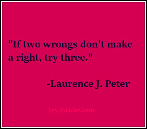 fxtickr's tweet photo. If two wrongs don't make a right, try three...! ~ Laurence J.Peter
#Trading #quotes http://t.co/MxqXodgfQX