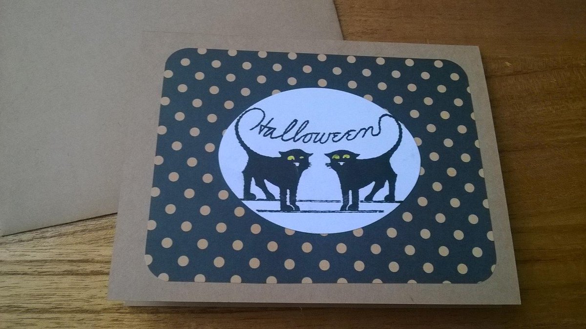 AlwaysnBlossom's tweet image. Black cats Happy Halloween greeting card with envelope Spooky Blan… etsy.me/1PYqdeM #Etsy #DecorativePattern