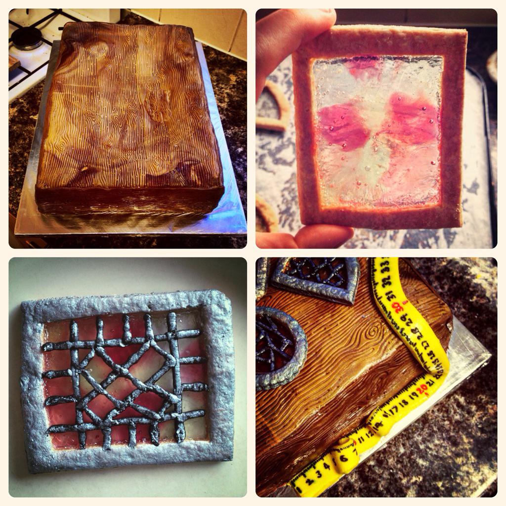 CrumbsCakeBlog's tweet photo. Just finished a stained glass workbench cake for my brother-in-law. Take a look at @PFStainedGlass for his work... http://t.co/OfIwnEVlwF