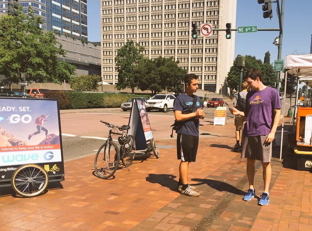 BikingBillboard's tweet photo. Spent this wonderful hot summer weekend in Bellevue and Everett for @gowave_g. http://t.co/vYKQYYqe6Z