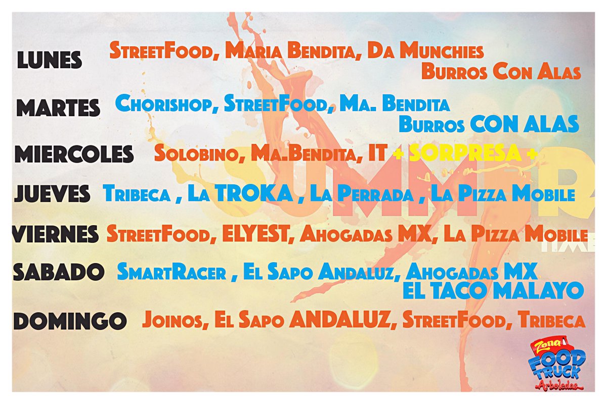 Dejamos calendario de la siguiente semana!! ORELE!!! <a href="/Foodtruckeando/">Foodtruckeando</a> @zonanortedf <a href="/foodtrucklatino/">Food Truck Latino</a> <a href="/LasArboledasMex/">Arboledas</a>