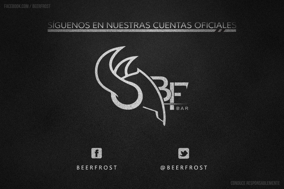 BeerFrost's tweet photo. Para mantenerte al tanto de nuestros eventos y promociones, te recordamos seguirnos en nuestras cuentas oficiales. http://t.co/urv4eN0JMg