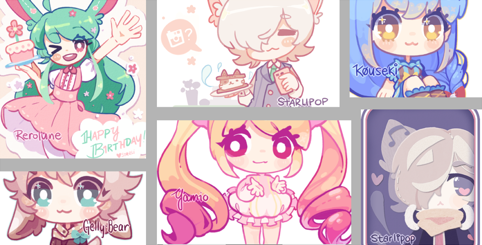 WIP &amp; Art collage~
OCs belongs to respective owners. 