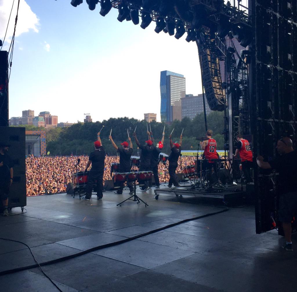 #Bulls Stampede Drumline made a surprise appearance with <a href="/odesza/">ODESZA</a> today at <a href="/lollapalooza/">Lollapalooza</a>! #BullsatLolla