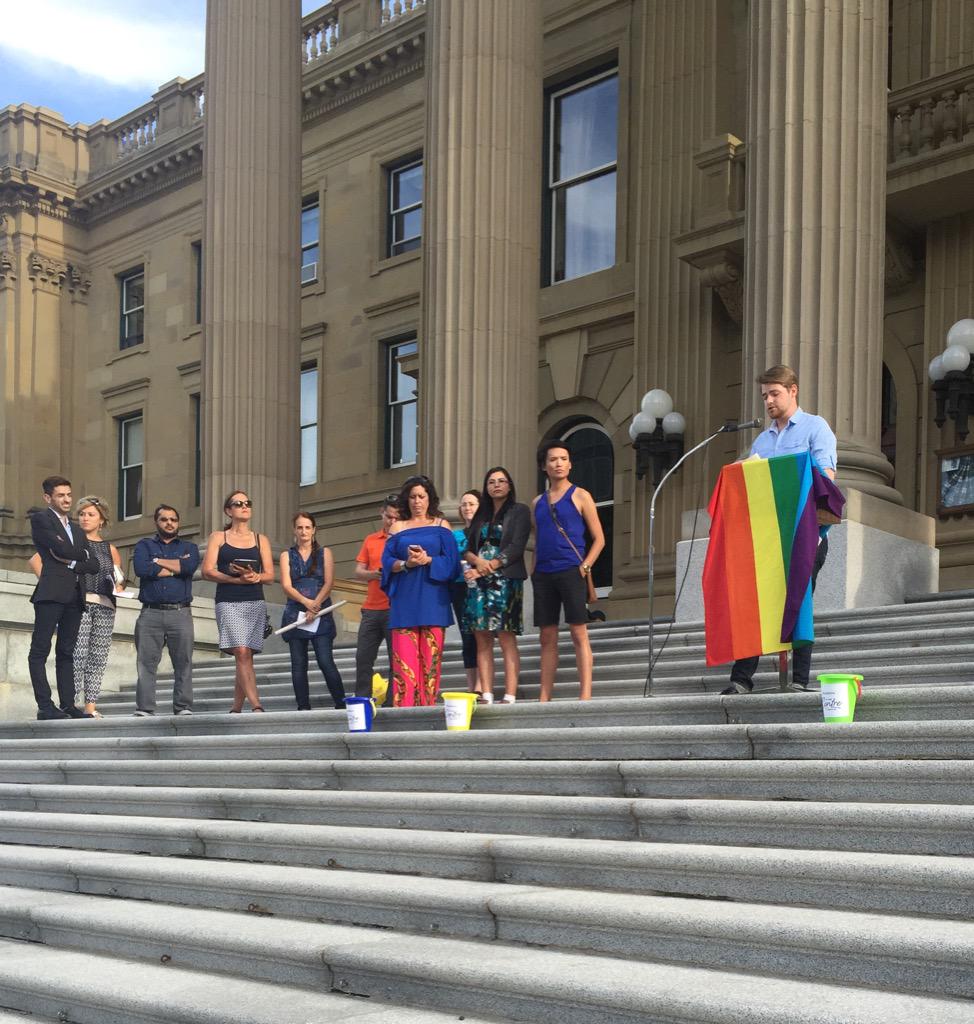 .<a href="/NDPMikeC/">Michael Connolly</a> addresses the #FromHateToHope rally at #ableg.
