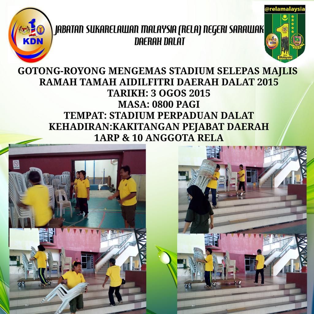 RT@RelaDalat: 03/08/2015-Gtng-ryng mngemas stadium ssdh selesai Majlis Ramah Tamah Aidilfitri <a href="/RINIBINTUPONG/">Rini Tupong</a>  "