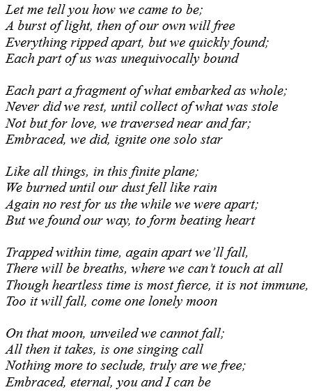 KeishaGunn's tweet photo. #poem #poetry #love #eternal #weareone #loss #beginning #end #time #timelessness #hope #howwecametobe #eternity http://t.co/B6gIW5gcPJ