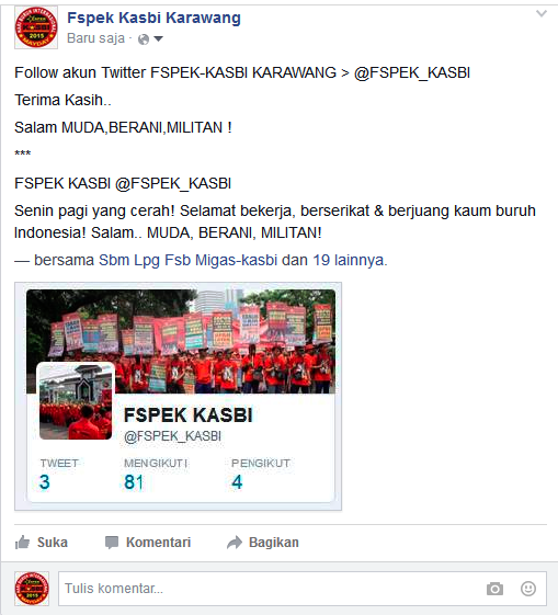 FSPEK_KASBI's tweet photo. Salam MUDA,BERANI,MILITAN! http://t.co/LDR4PDiqwH