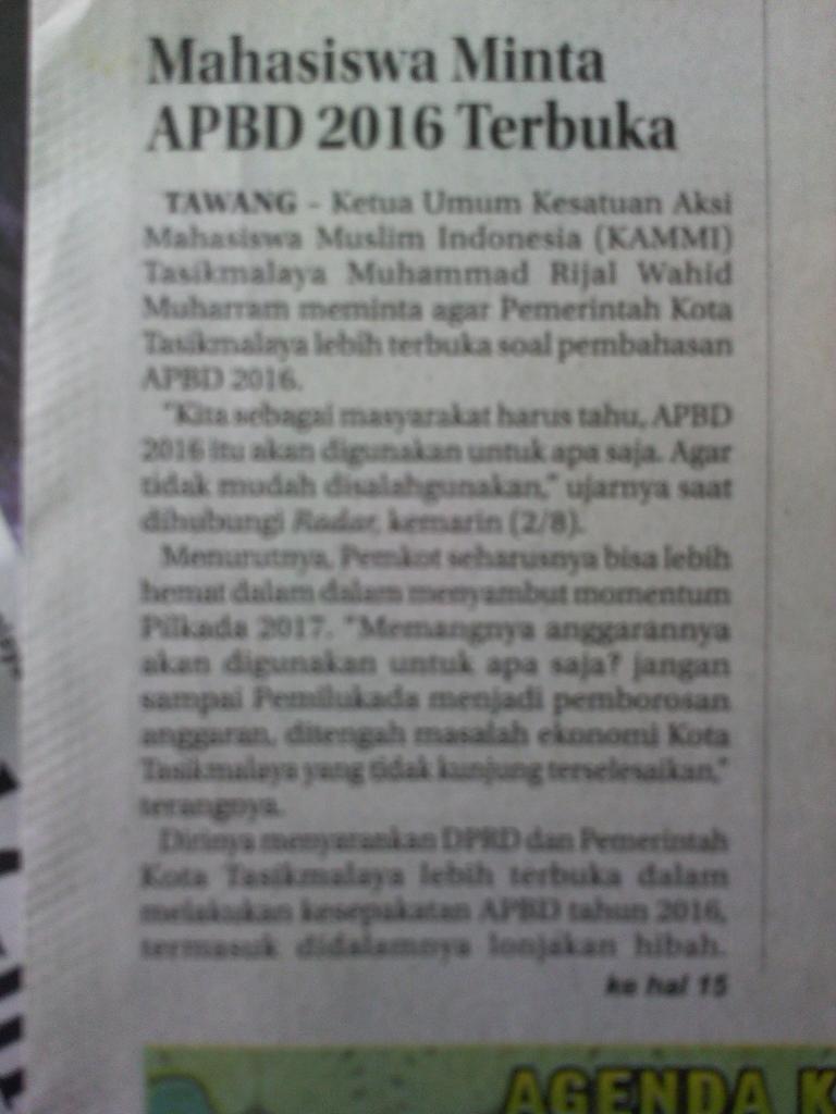 Statemen ketum <a href="/RijalMuharram/">Rijal Muharram</a> ttg lonjakan hibah pilkada kota Tasikmalaya... | <a href="/radartasik/">Radar Tasik Com</a> <a href="/PW_KammiJabar/">KAMMI Jawa Barat</a>