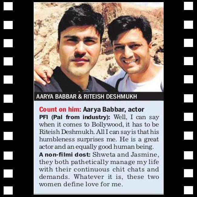 .<a href="/thetribunechd/">The Tribune</a> covers the friendship (On screen/Off screen) message of <a href="/AaryaBabbar222/">Aarya Babbar</a>