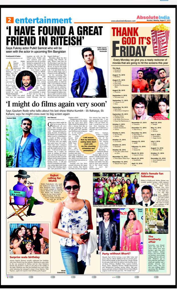 yogendra_ainews's tweet photo. @PulkitSamrat @Riteishd @GautamRodeTeam @ManishPaul03 @bharti_lalli @Mishtichakra @supriyakumarif @akshaykumar http://t.co/jQmafOydB8