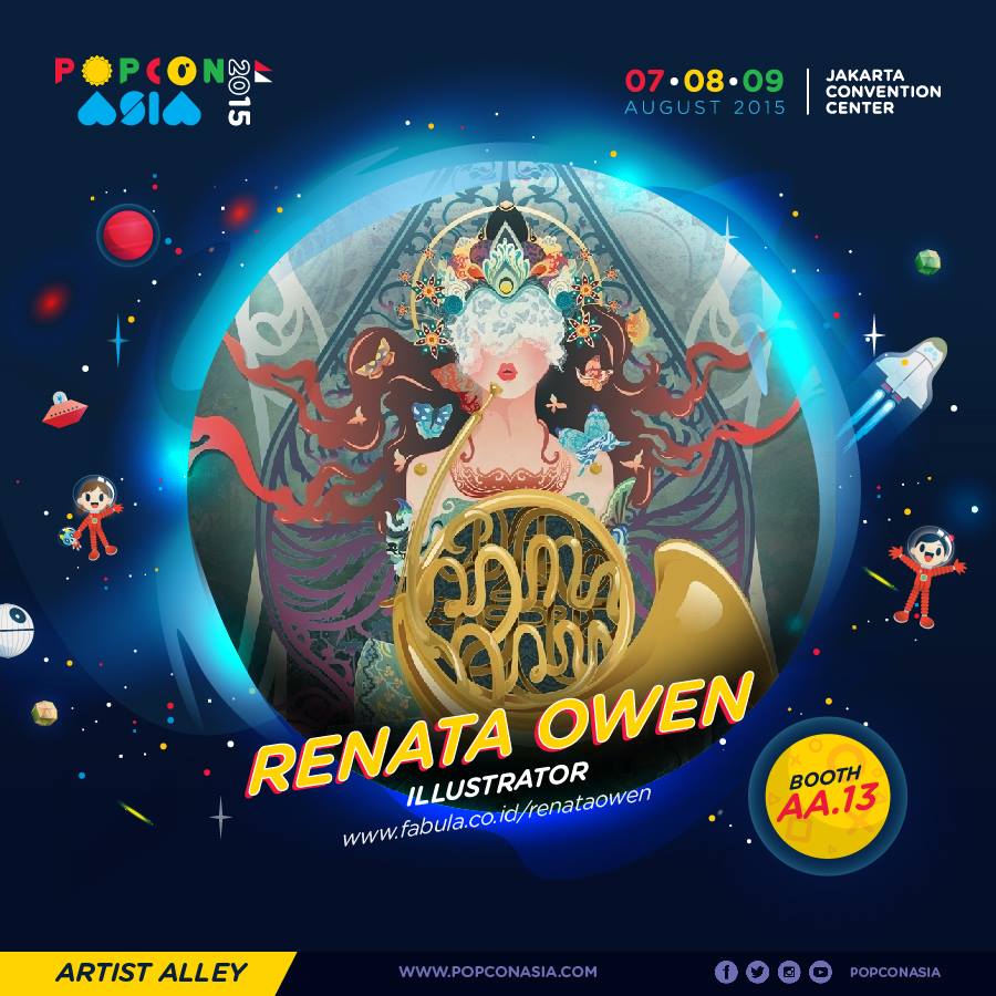 FabulaAgency's tweet photo. @RenataOwen, one of our great illustrator will be on booth AA.13 in @PopconAsia 2015.
Come and visit her booth! http://t.co/X0ry1etpNZ