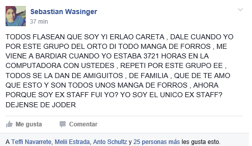ERLAOcaretas's tweet photo. Si repetiste fue por burro pendejo pelotudo,si tanto dabas todo por el grupo por que no estas mas de Staff?#PibeForro http://t.co/qEzOnPrcxh