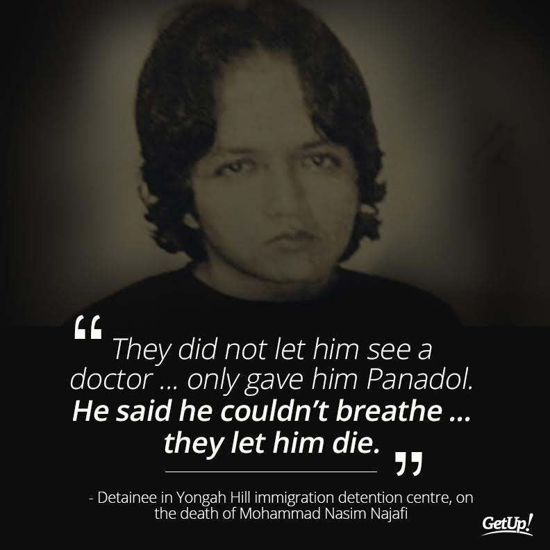 Amy_Samp's tweet photo. How did Mohammad die in our care? @PeterDutton_MP and @SercoGlobal Australia needs answers http://t.co/6LJ7jnw66O