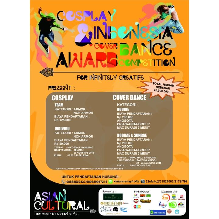 rofta's tweet photo. Yooo.. Untuk slruh cover dance ikutan acara @asianculture15 acaranya berkualitas dan hadiahnya keren http://t.co/0jiBVjCDto