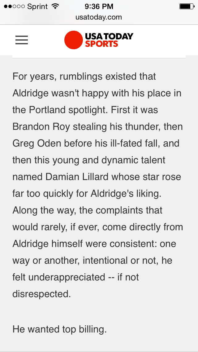 ErikEtjohnson's tweet photo. Blazers fan read this and that is way MAYBE Aldridge left http://t.co/WHnHaAbhAX