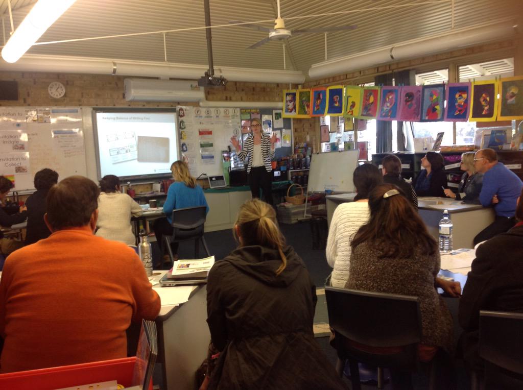 Staff enjoying and learning many grammar and punctuation strategies with Fiona Glumac.