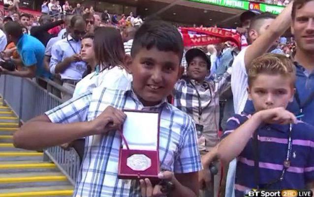 Heres the lucky lad who got Jose Mourinhos medal after Arsenal beat Chelsea [Pictures]