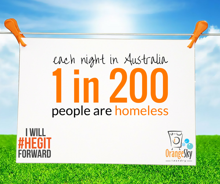 hegitforward's tweet photo. One in 200 Aussies is homeless. Pay it forward with #hegitforward #hpw2015 http://t.co/UcRPSrl9qE