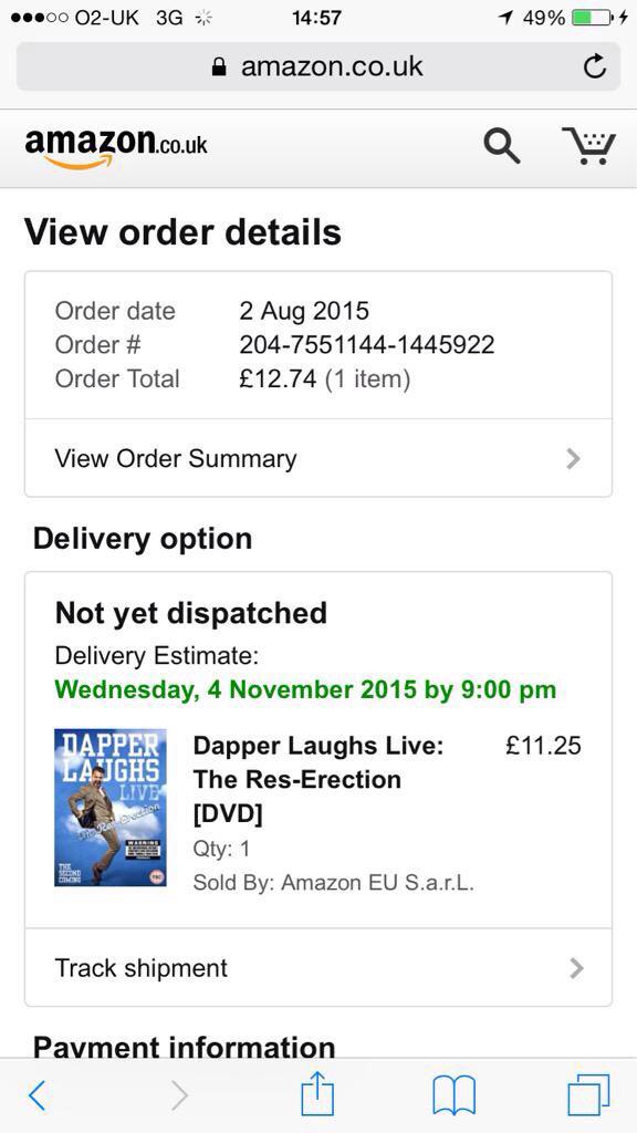 hairlesbiker's tweet photo. Preordered this bad boy from Amazon #DappersDVDOnAmazon @dapperlaughs oioi http://t.co/jrcJlAd1bu