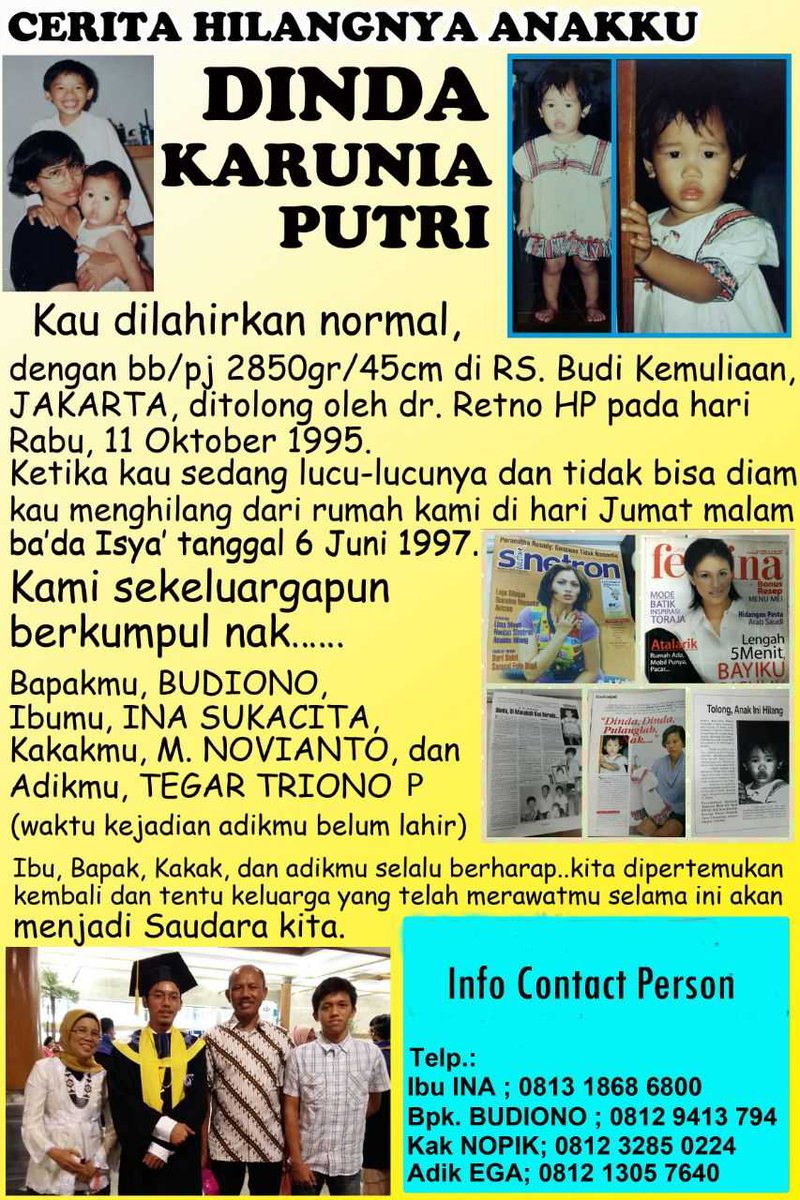 Utk diketahui dan dibantu siapa yg bisa bantu. Tks