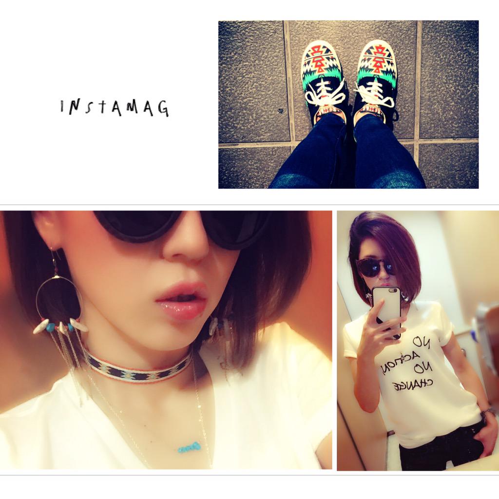 takabo_0104's tweet photo. 最終打ち合わせ☆
おNEWの靴を履いてオリジナルブランドのTシャツとハンドメイドのピアス、チョーカー、ネックレスで気分アゲ〜♡
12000円のこの靴…saleでまさかの1000円w
#colorsofpassion #fashion http://t.co/q5eva7qD9c
