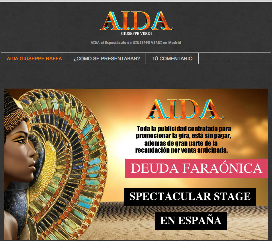 Aidaespana's tweet photo. #increíble  web del espectáculo AIDA señalan deuda, que podemos hacer? Compartir http://t.co/LBMYCRz8E1 http://t.co/tW4sSltIgc