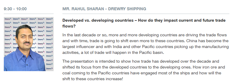 Highlighting our top speakers in programme #DryCargo: Drewry at 30 September