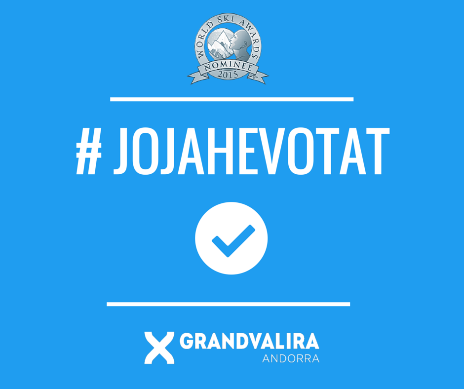 grandvalira's tweet photo. VOTA, RETUITEJA AQUEST TWEET I GUANYA DOS FORFETS A GRANDVALIRA! #JoJaHeVotat #WorldSkiAwards http://t.co/lPapGqBVzu http://t.co/8pbZvSnIo5