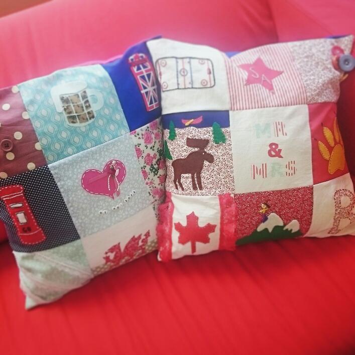 The_crafty_hen's tweet photo. Love these #patchworkcushions made at a #craftparty! #Canadian & #British inspired cushi... https://t.co/bnIIwIWroY http://t.co/rRZQkVpvTv