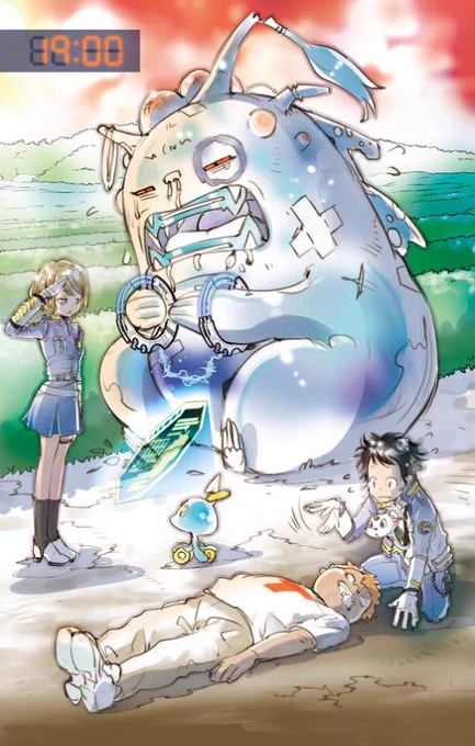 【連載再開&4巻発売記念⑭】19時のイラスト!
更に天野先生から届いた「10分後」の描き下ろしスケッチも公開!

さっきのタテヤンのピンチを、宙太と美鈴が解決! 