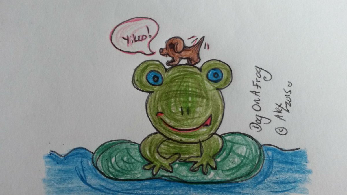 OhMyItIsAlex's tweet photo. @Daily__Doodle #DogOnAFrog whoops I got it wrong. http://t.co/vcQYtji9fH
