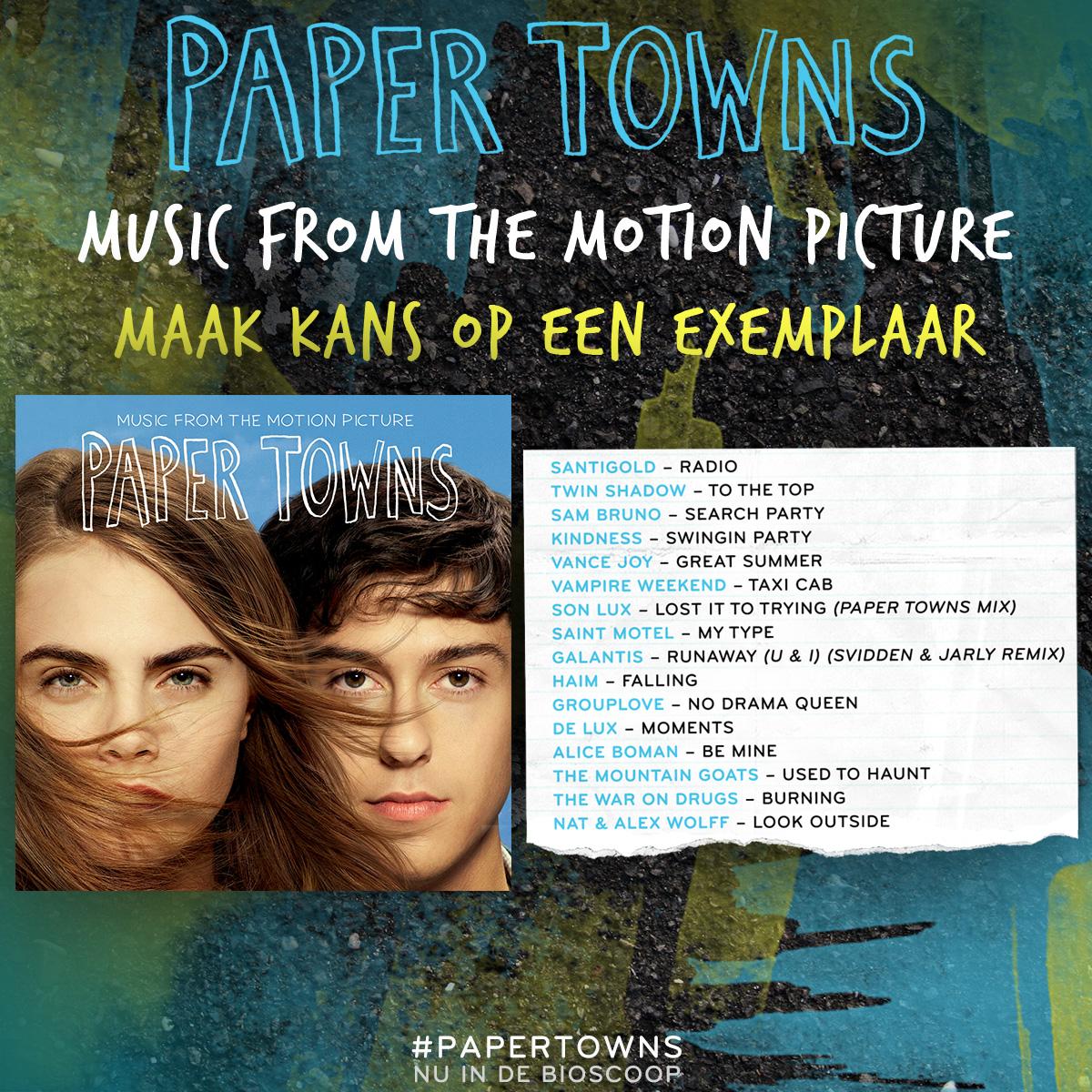 20thCenturyNL's tweet photo. Ook zo genoten van de muziek in #PaperTowns? RT en maak kans op de soundtrack van de film! http://t.co/v7rJ5T9ebG