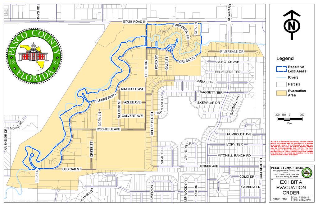 10TampaBay's tweet photo. UPDATED: Map of the Mandatory Evacuation Area issued for Anclote River Estates in #Elfers. #Pasco #Flooding http://t.co/ipqxQZJWG3