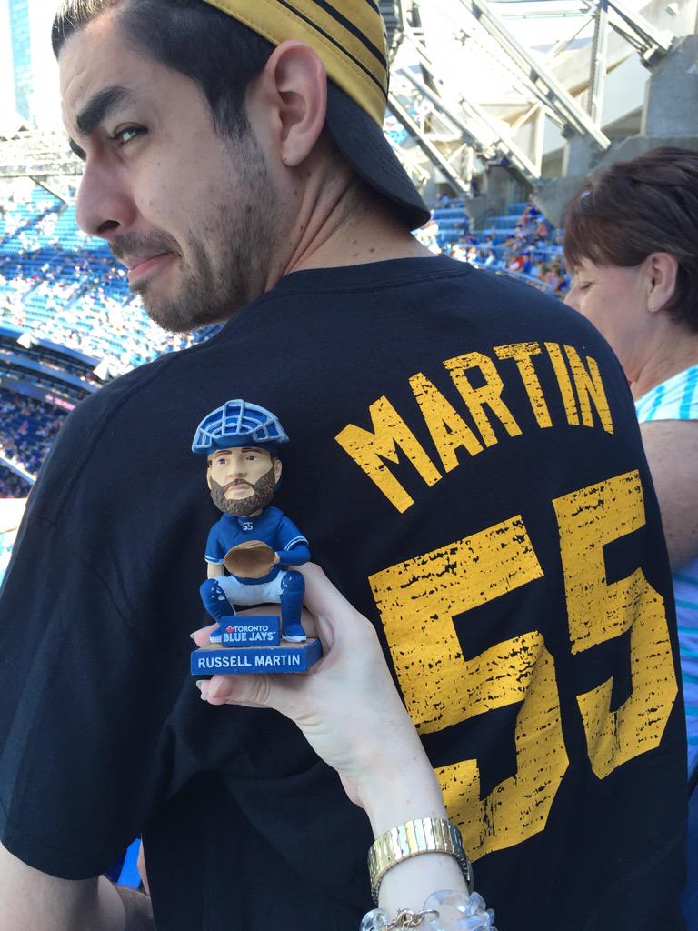 holyglamoly's tweet photo. Russell4ever! Happy Bobblehead Day, @russellmartin55 @BlueJays ! #ComeTogether #BlueJays http://t.co/KIJNzkUfxm