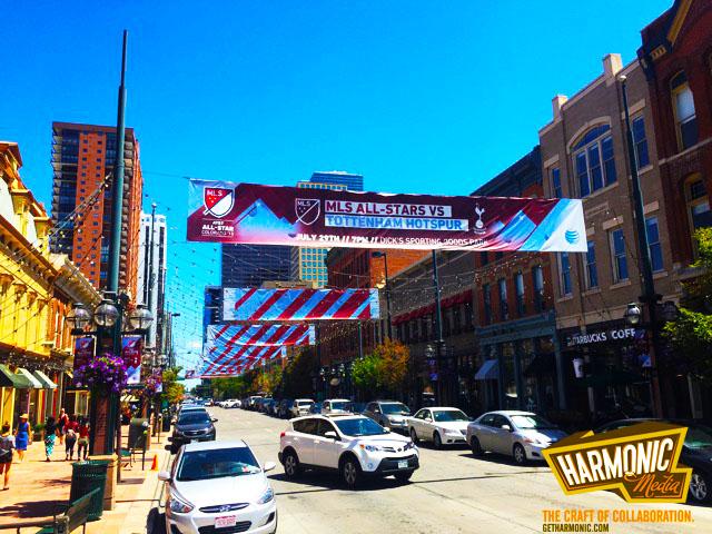 harmonicmedia's tweet photo. Happy Monday! New banners at #LarimerSquare for the @MLSAllStars vs. @TottenHotSpurs game that happened last week. http://t.co/yH8rG2wIYS