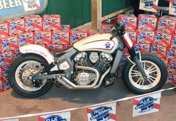PabstBlueRibbon's tweet photo. Be there RT @PBR_Colorado: We're giving away this #PBRcustom '15 Indian Scout at #sturgis⚡️TONIGHT⚡️ @EasyridersBarSD http://t.co/wOeNpb2CMt