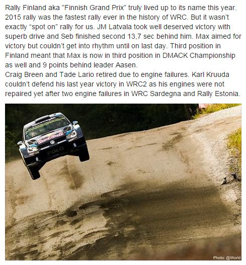 2015 #RallyFinland was the fastest rally in the history of #WRC 

<a href="/SebOgier/">Sébastien Ogier</a> <a href="/Craig_Breen/">Craig Breen</a> <a href="/KarlKruuda/">Karl Kruuda</a> <a href="/maxvatanenrally/">Max Vatanen 🇫🇮🇺🇦</a>