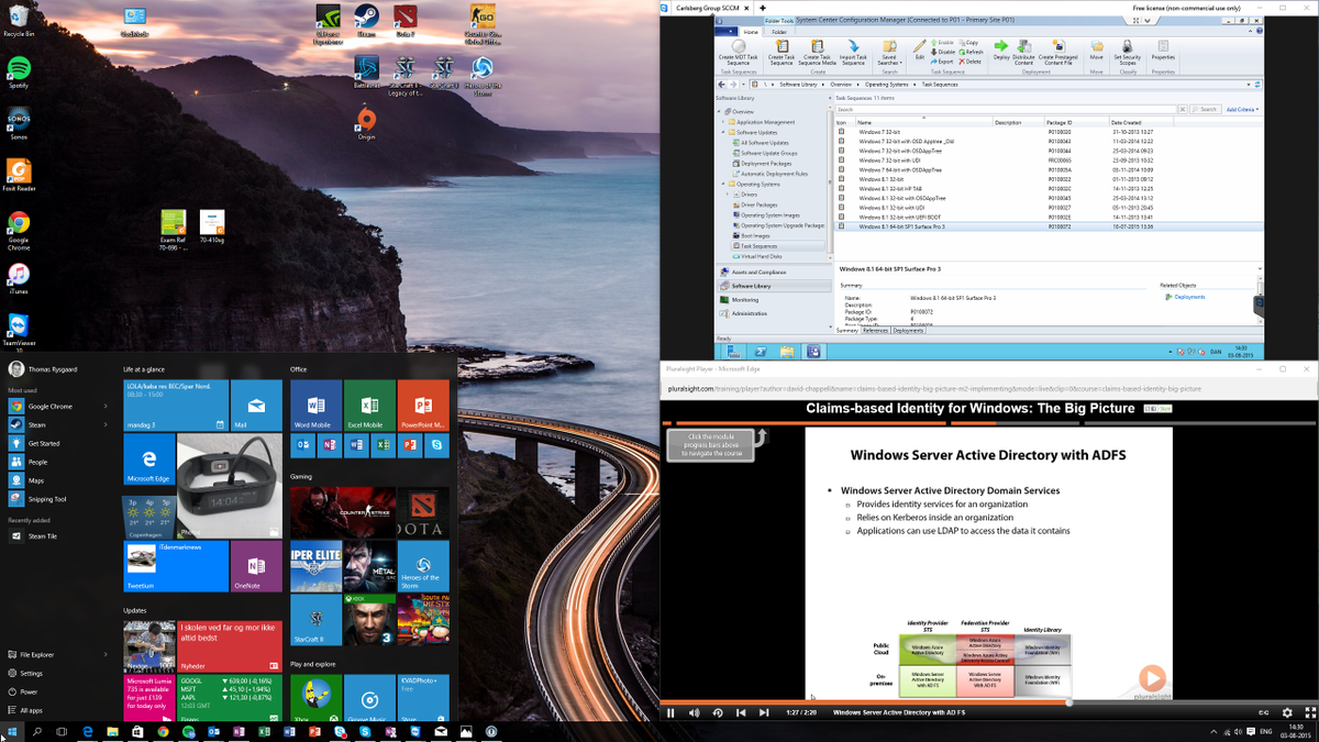 thomasrysgaard's tweet photo. #Windows10 True productivity and multitasking #ShowMeYourDesktop http://t.co/hGEqllQaYx