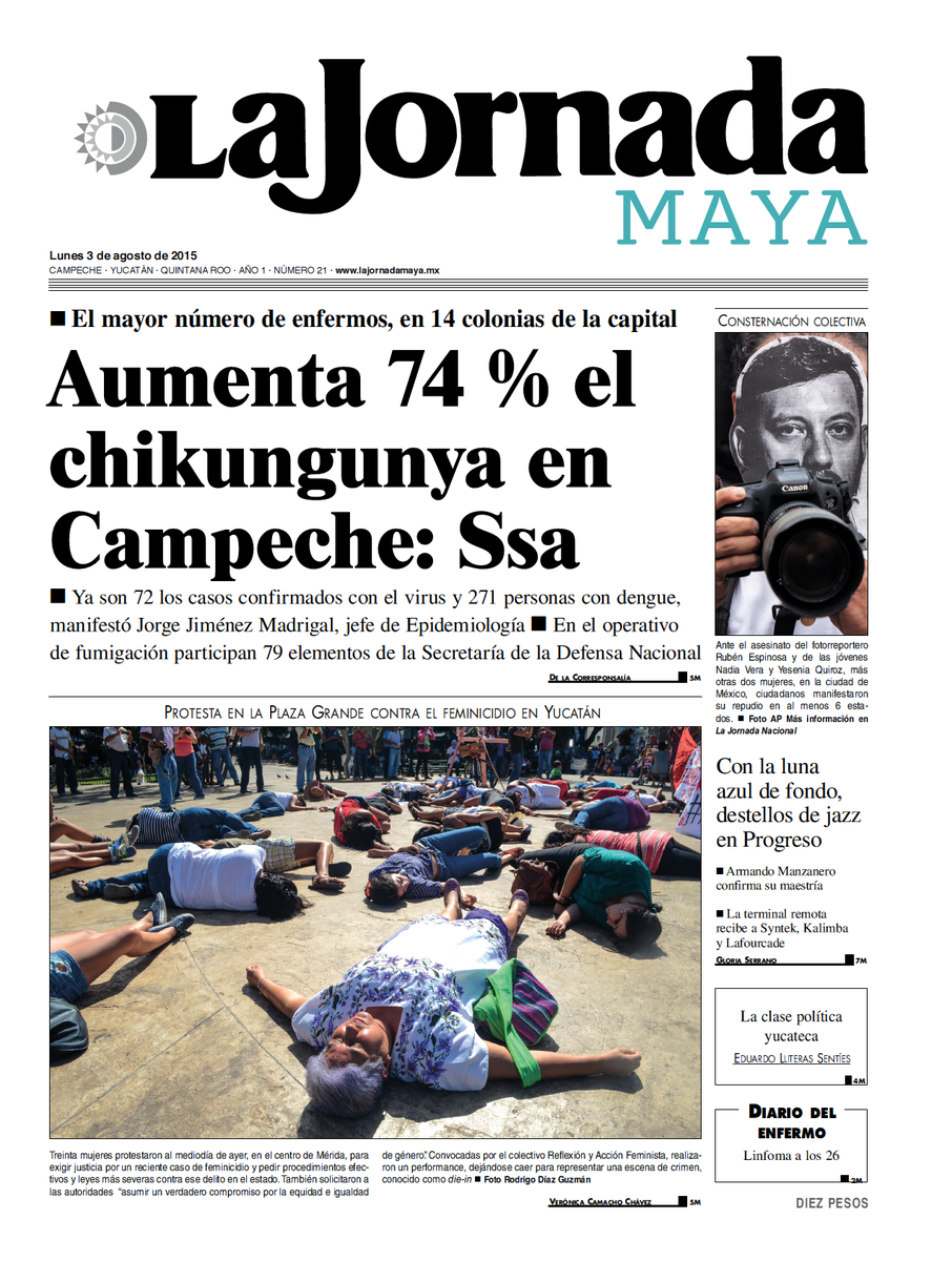 LaJornadaMaya's tweet photo. #LaJornadaMaya compartiendo portada y contraportada http://t.co/ZexDj6n7bi