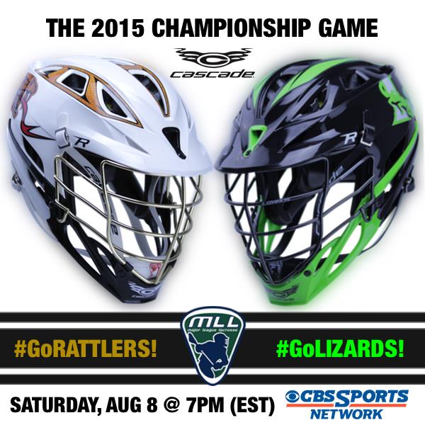 CascadeLacrosse's tweet photo. WHO DO YOU GOT? The @RattlersLax vs @LizardsLacrosse Saturday, Aug 8 in the @MLL_Lacrosse 2015 Championship Game http://t.co/oxjk8flBYx