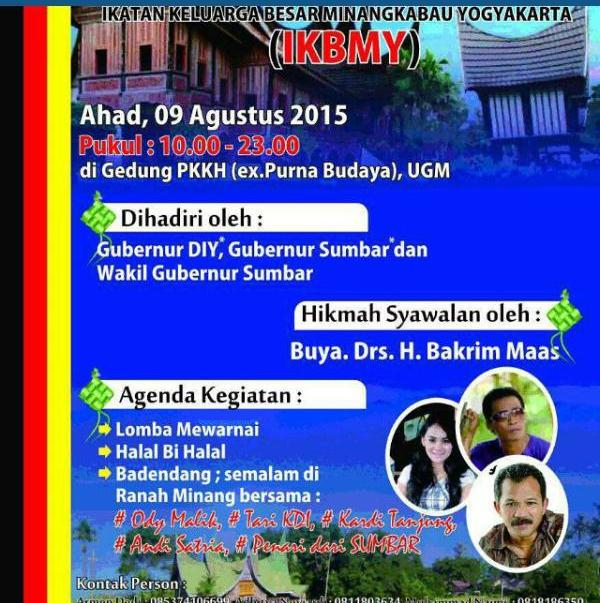 JogjaUpdate's tweet photo. #jogja @minangsedunia 9/8/15 10.00-23.00 HalalBiHalal Ikatan Keluarga Besar Minang Yogyakarta di Gd PKKH UGM http://t.co/p7MjXUwmCd