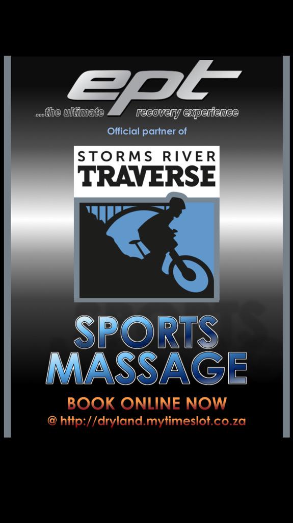 Pre-booked recovery massages <a href="/SRTraverse/">StormsRiverTraverse</a>    riders 11:00-20:00 <a href="/FairviewWine/">Fairview Wine&Cheese</a> <a href="/CapeBrewingCo/">Cape Brewing Co.</a> <a href="/32Gi/">32Gi®</a> <a href="/WildeFruitJuice/">Wilde Fruit Juice</a>