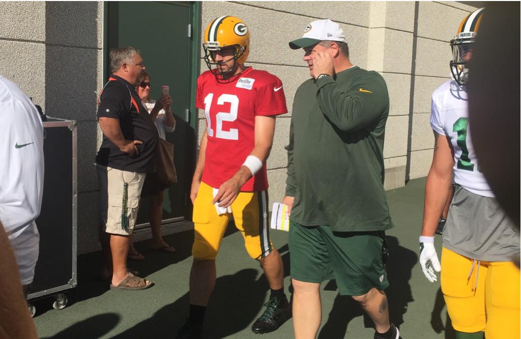 packers's tweet photo. Here come the #Packers. #PackersCamp http://t.co/nfWRB70m8L