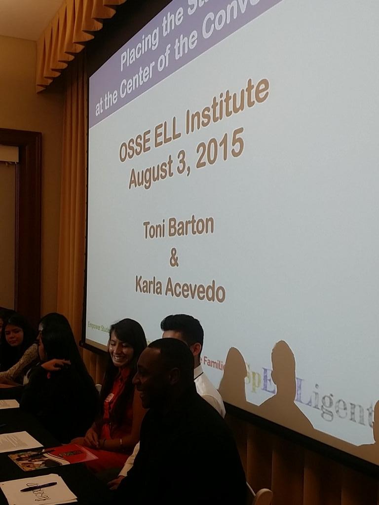 SpELLigent's tweet photo. Conversing at the #osseell2015 institute! We are about to start the student convo. #ellchat #spelligent #chci http://t.co/Xe1Rk5i4B8