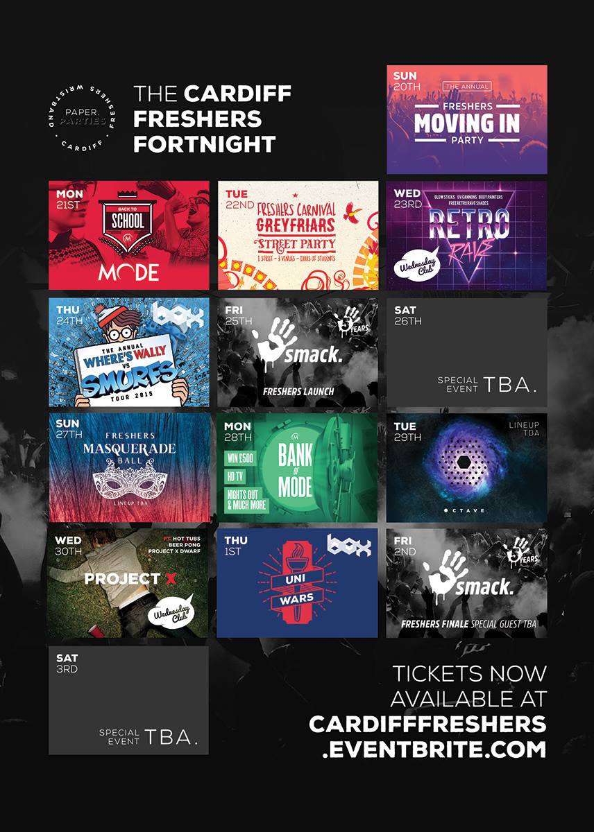 Cardiff_Fresh16's tweet photo. #CardiffFreshers Fortnight - Selling faster than previous years! First release running low! http://t.co/iMpY7hfs1x http://t.co/TLno1nDsjT