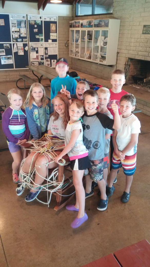 This week's pirateers tying up the instructor! #knots #skills #tiedup #sailing #funactivities