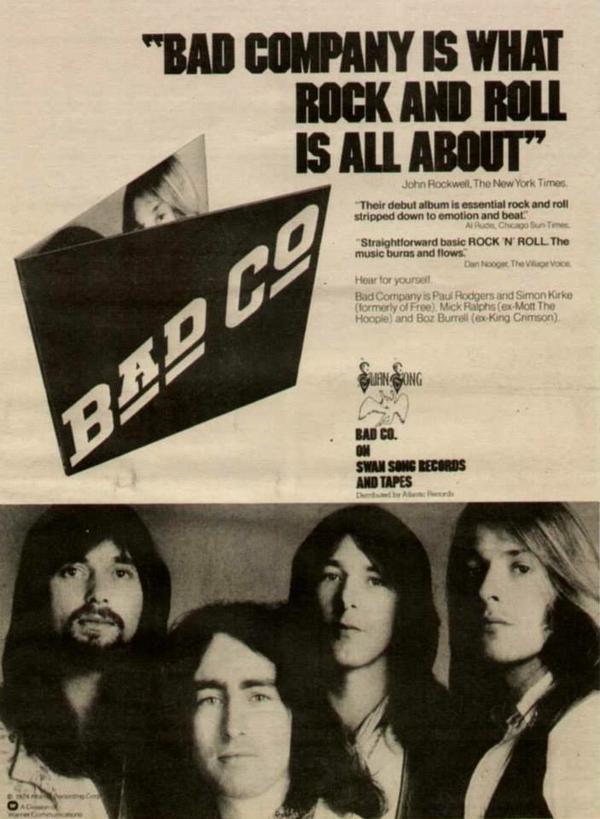 RockfeverCzech's tweet photo. On this day in 1974, Bad Company went to No.1 on the US album chart with their self-titled debut album. http://t.co/0Ct5RY0KJk